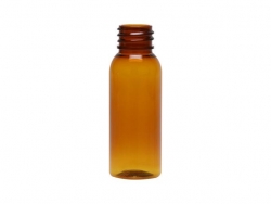 1 oz. Amber 20-410 Round Bullet PET (BPA Free) Translucent Plastic Bottle (Stock Item)