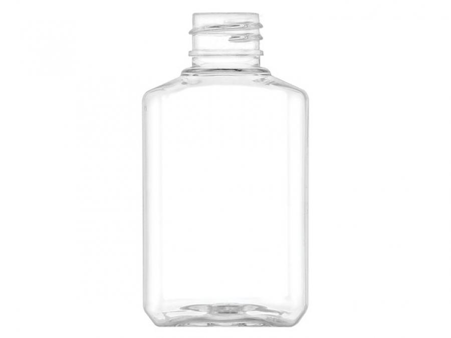 2 oz. Clear PET 20-410 Plastic Oblong Bottle- Beveled Sides