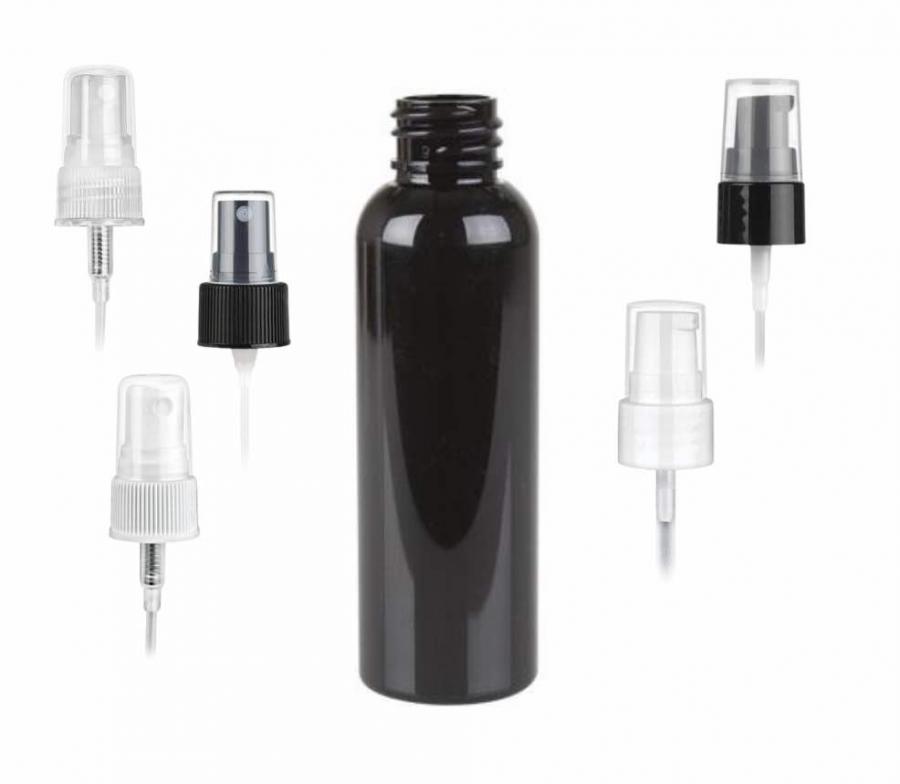 4 oz. Black 20-410 Round Bullet PET (BPA Free) Opaque Plastic Bottle-Treatment Pump or FM Sprayer