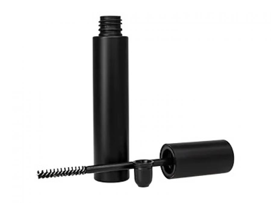 .845 oz (5/6 oz) 25 ML Black Matte 13-425 Cylinder Other Plastic Opaque Mascara Bottle- Black Wiper-Overcap
