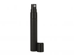 .26 oz (1/4 oz) (8 ml) Black 14 MM Round PP Plastic Opaque Bottle- Black Sprayer-Overcap