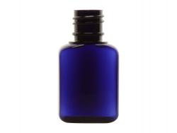 1 oz. Blue Dark Oblong 20-415 Semi-Translucent Other Plastic Bottle w/ Black Treatment Pump