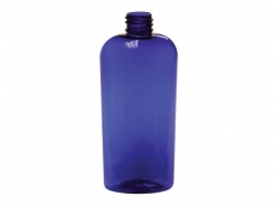 8 oz. Blue Cobalt Cosmo Oval PET (BPA Free) Slightly Translucent Squeezable 24-410 Plastic Bottle
