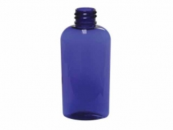 2 oz. Blue Cobalt 20-410 Semi-Translucent PET (BPA Free) Plastic Tapered Cosmo Oval Bottle-FM Sprayer or Treatment Pump