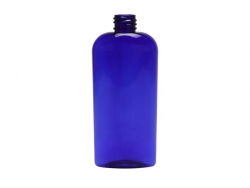 4 oz. Blue Cobalt Cosmo Oval PET (BPA Free) Semi-Translucent 20-410 Plastic Bottle w/ Fine Mist Sprayer 2 pc (Stock Item)