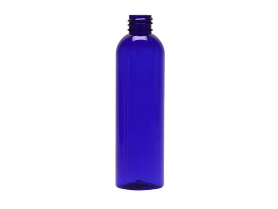 4 oz. Blue Cobalt 20-410 PET (BPA Free) Plastic Bullet Round Bottle