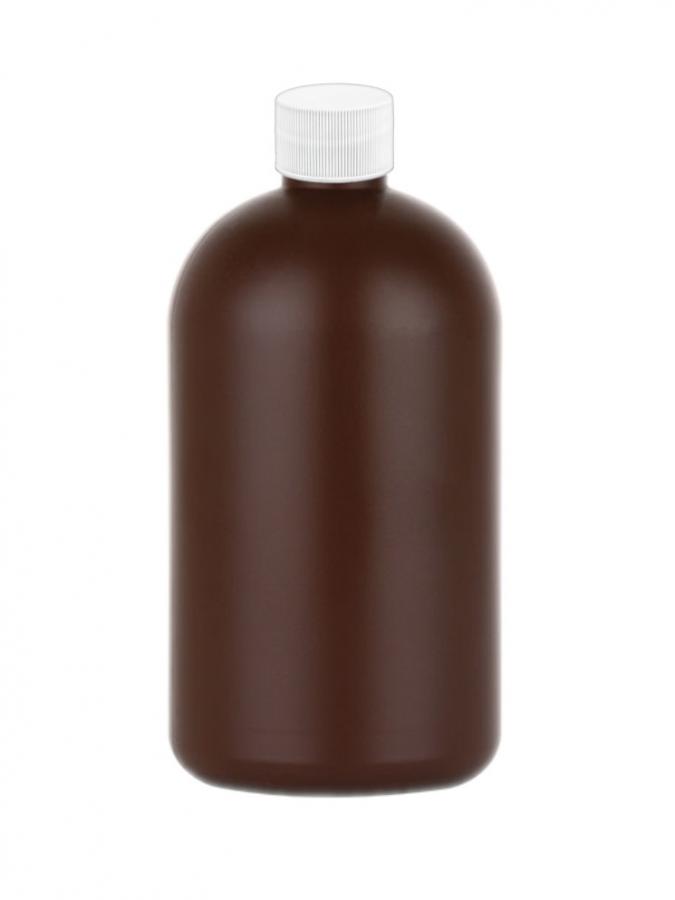 16 oz. Brown 28-410 HDPE Plastic Opaque Boston Rd Bottle-CT Cap