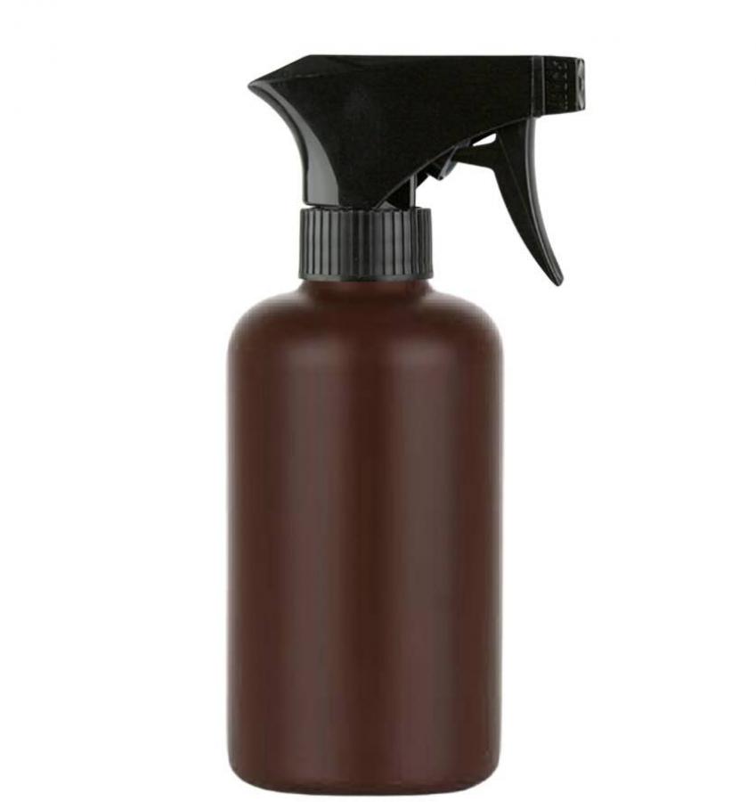 8 oz. Brown 28-400 HDPE Plastic Opaque Boston Rd Bottle-Black Trigger Sprayer-F-217 Gasket