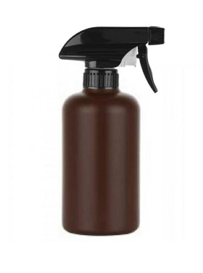 8 oz. Brown 28-400 HDPE Plastic Opaque Boston Rd Bottle-Black Express Trigger Sprayer