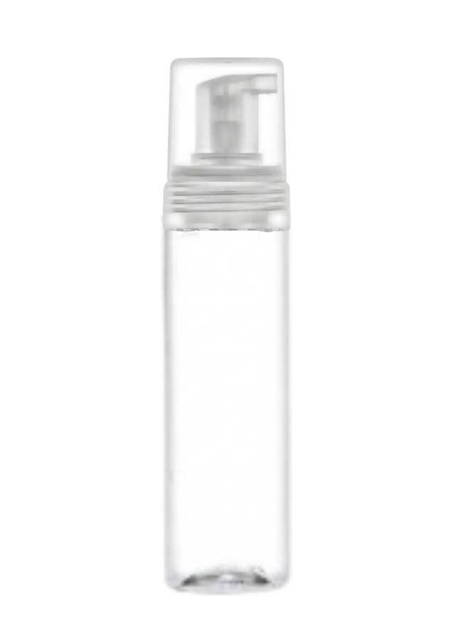 7 oz. (210 ml) Clear 43 MM Cylinder Round PET (BPA Free) Plastic Bottle-Natural Foamer-Clear Hood