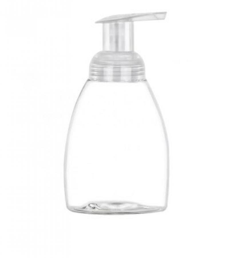 8 oz. Clear 40 MM Squat Oval PET BPA FREE Plastic Bottle-Foamer Pump-Surplus