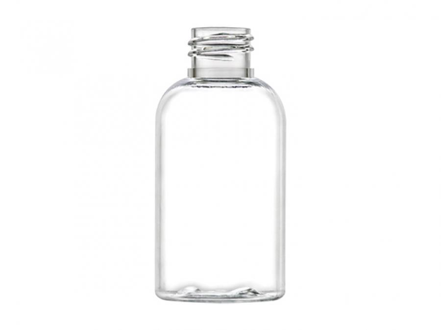 2 oz. Clear 20-410 PET (BPA Free) Plastic Boston Round Bottle (Stock Item)