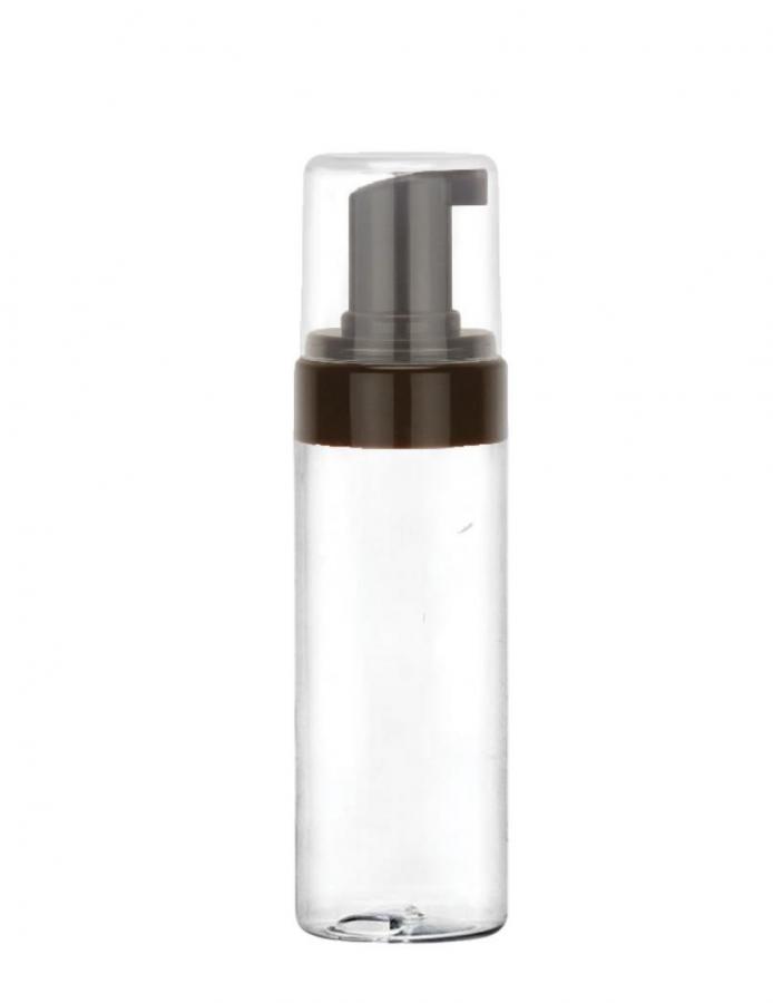6 oz. Clear 43 MM Cylinder Round PET (BPA Free) (180 ml) Plastic Bottle-Black Foamer