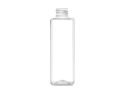 8 oz. Clear 24-410 PET (BPA Free) Plastic Square Bottle-Stock