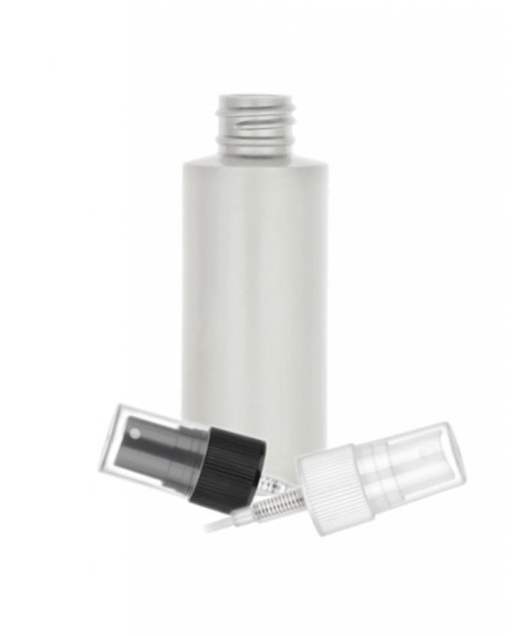 2 oz. Gray Light 20-10 Cylinder Round HDPE Opaque Plastic Bottle- FM Sprayer (Surplus)