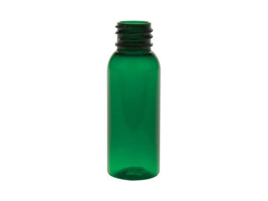 1 oz. Green 20-410 Round Bullet PET (BPA Free) Translucent Plastic Bottle (Stock Item)