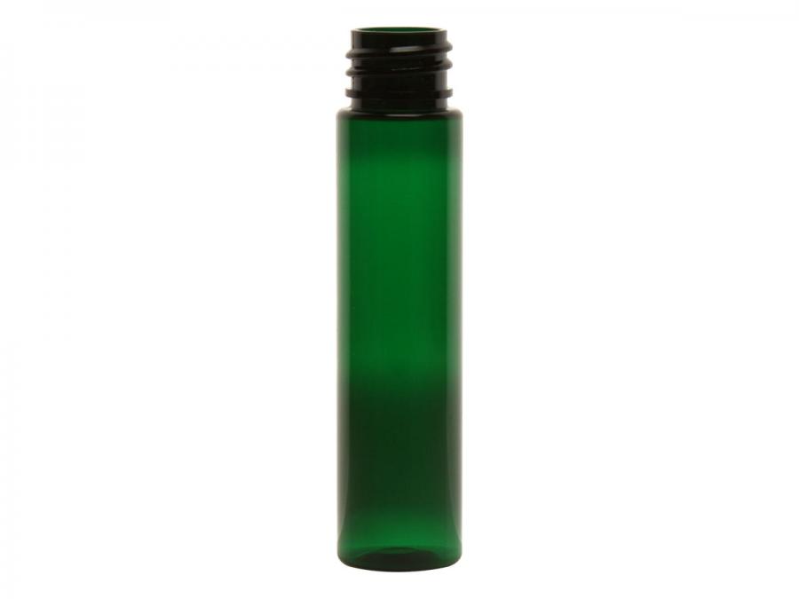 1 oz. Green 20-410 Tall Cylinder Round Semi-Translucent PET (BPA Free) Plastic Bottle