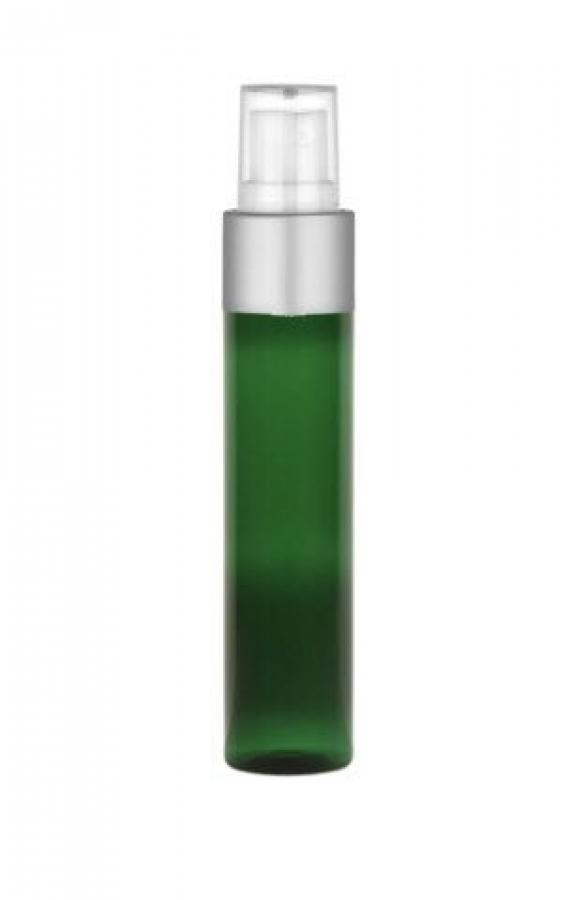 1 oz. Green 20-410 Tall Cylinder Round Semi-Translucent PET (BPA Free) Plastic Bottle-FM Alum Sprayer