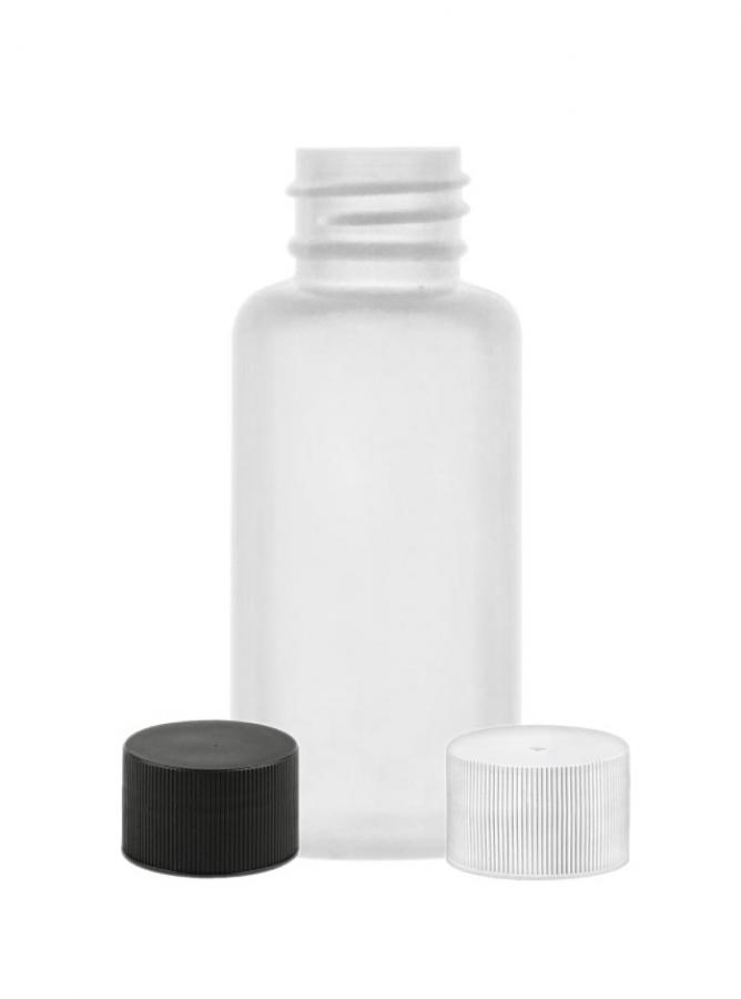 1 oz. Natural 20-410 Round Boston HDPE Semi-Opaque Plastic Bottle-CT Cap
