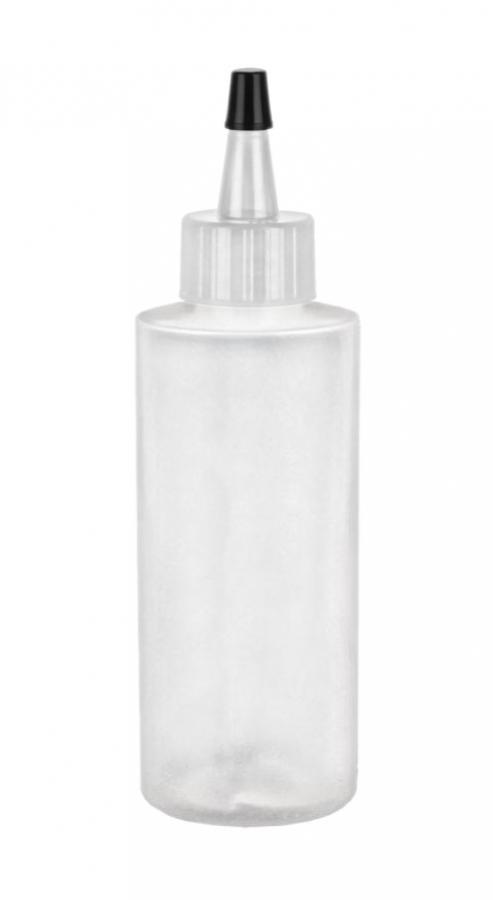 2 oz. Natural 20-410 Cylinder Round Squeezable LDPE Semi-Opaque Plastic Bottle-Natural Yorker-Black Tip Cover