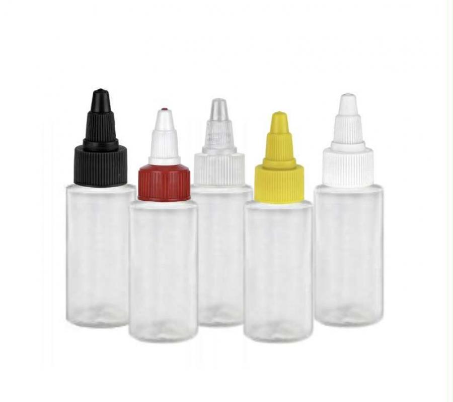 1 oz. Natural 20-410 Cylinder Round Squeezable LDPE Semi-Opaque Plastic Bottle-Twist Cap