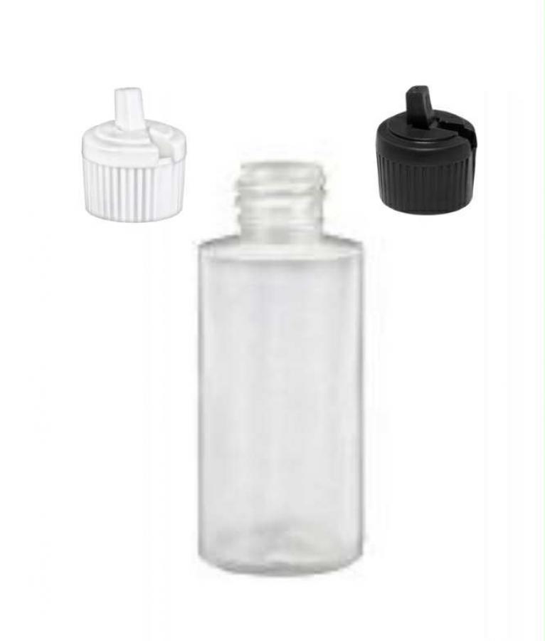 1 oz. Natural 20-410 Cylinder Round Squeezable LDPE Semi-Opaque Plastic Bottle-Turret Cap