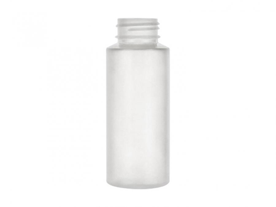 2 oz. Natural 24-410 Cylinder Round Slightly Squeezable HDPE Semi-Opaque Flamed Plastic Bottle-CT Cap