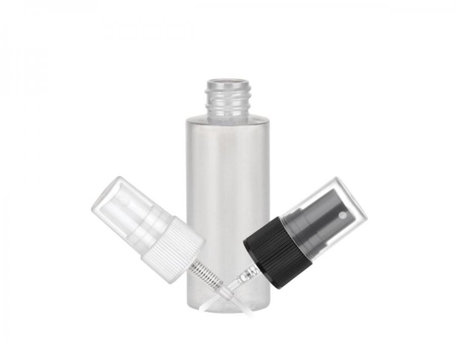 2 oz. Natural 20-410 Cylinder Round Slightly Squeezable HDPE Semi-Opaque Plastic Bottle-FM Sprayer