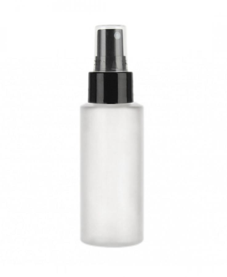 2 oz. Natural 24-410 Cylinder Round Slightly Squeezable HDPE Semi-Opaque Plastic Bottle-FM Sprayer