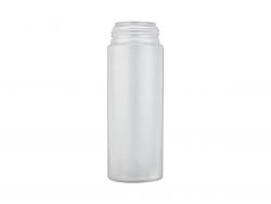 5 oz. (150 ML) 43 MM Natural Semi-Opaque Cylinder Round HDPE Plastic Bottle w/ Black Foamer-7 3/8 in. DT-Clear Hood