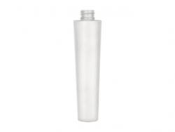 3.33 oz. Natural 22-410 Semi-Opaque Plastic 100 ml Tottle Bottle with White (Stock) Dispensing Cap