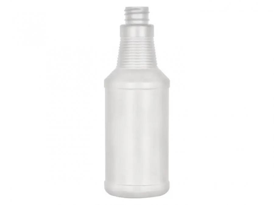 16 oz. Natural Round Carafe Semi-Opaque HDPE 28-410 Plastic Bottle-White Trigger Sprayer-9 1/4 in. DT (Surplus)
