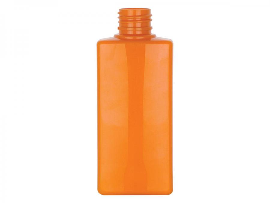 5 oz. Orange PET 24-410 Oblong Opaque Gloss Finish Plastic Bottle