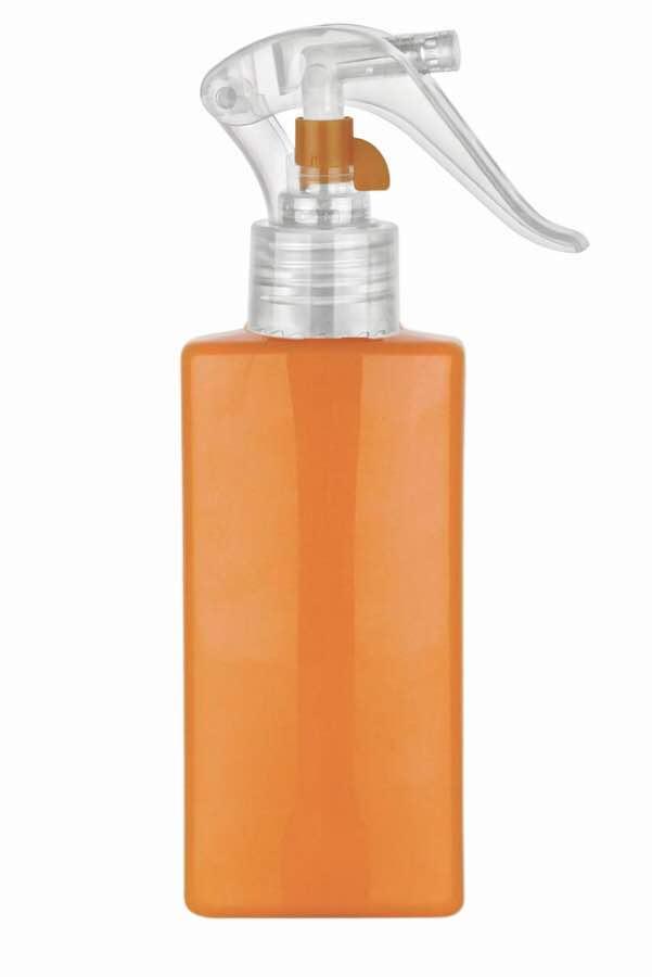 5 oz. Orange PET 24-410 Oblong Opaque Gloss Finish Plastic Bottle-Mini Trigger Sprayer