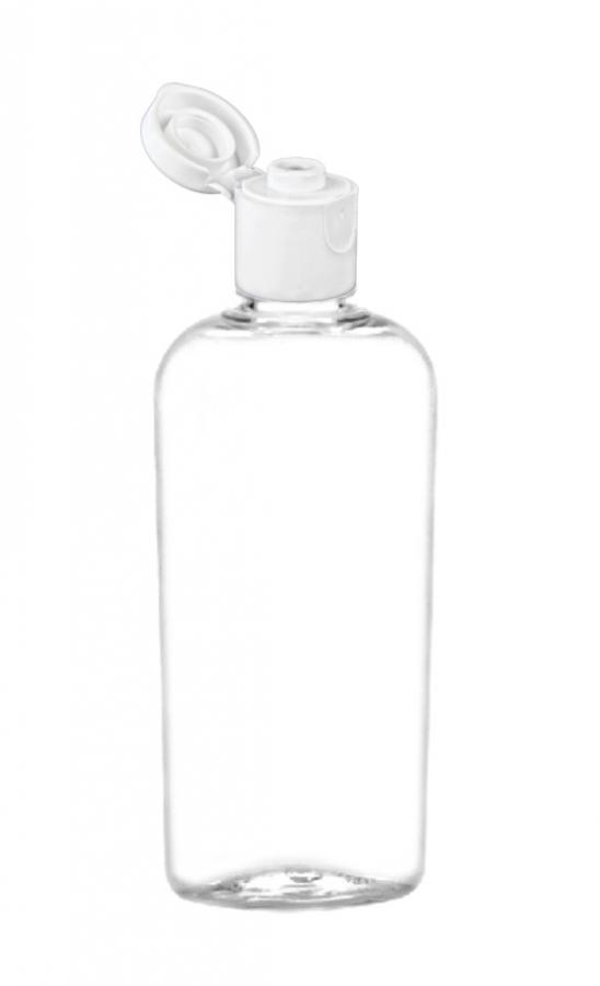 1 oz. Clear 15-415 Cosmo PET (BPA Free) Oval Plastic Bottle w/ Dispensing Cap