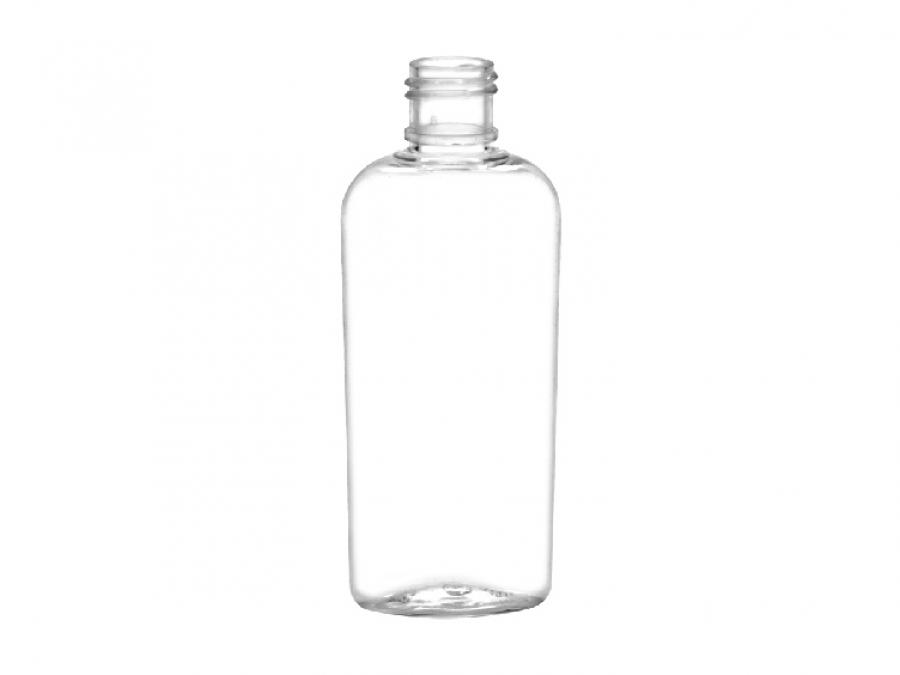 1 oz. Clear 15-415 Cosmo PET (BPA Free) Oval Plastic Bottle-Purple Flip Cap