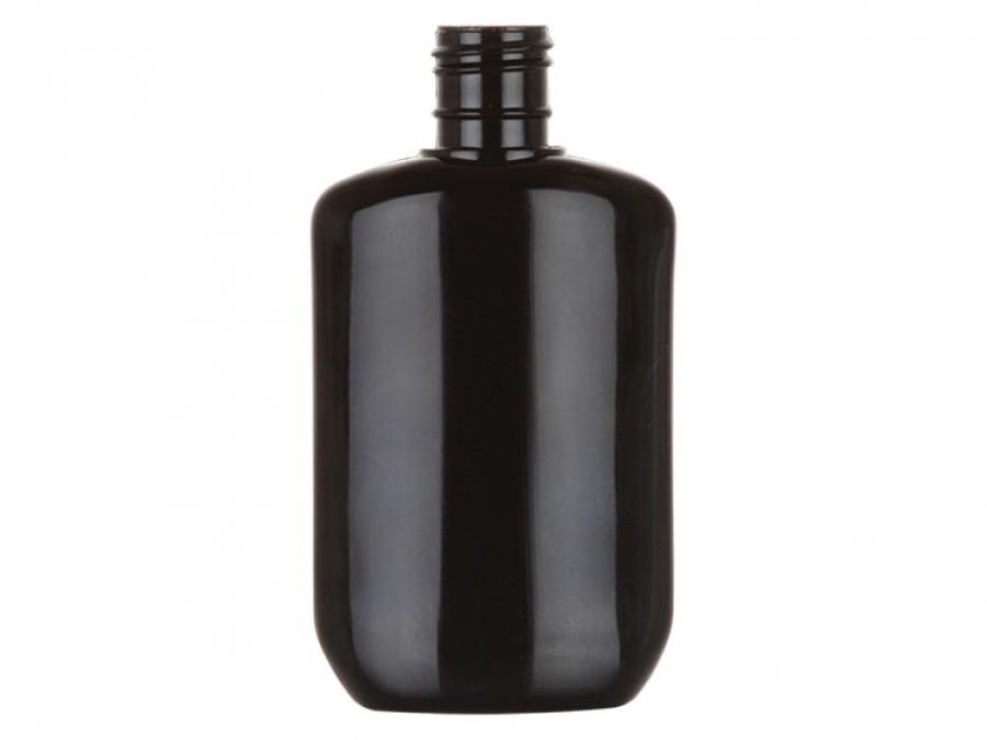 1.25 oz. Black 15-415 PVC Slightly Squeezable Oval Plastic Bottle