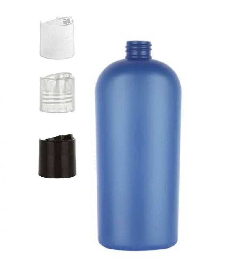24 oz. Blue Pearl Tapered Oval Squeezable 28-410 HDPE Opaque Plastic Bottle-Dispensing Cap