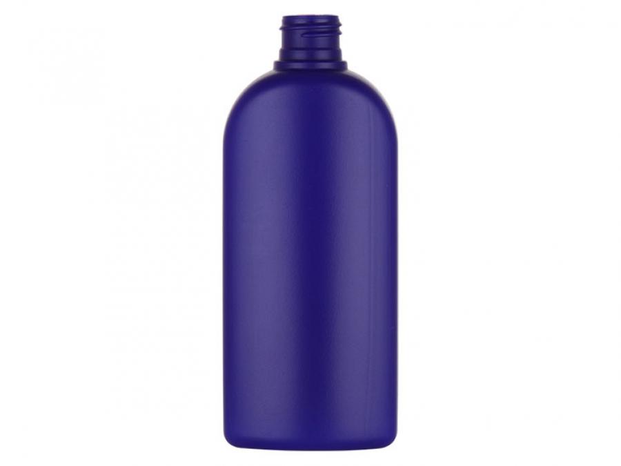 8 oz. Blue Dark Oval HDPE 24-410 Plastic Bottle