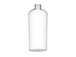 8 oz. Clear Reversed Tapered Cosmo Oval PET (BPA Free) 24-410 Plastic Bottle w/ Dispensing Cap