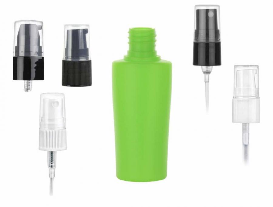 1 oz. Green Lime Oval 18-415 HDPE Slight Squeezable Plastic Bottle w/ Treatment Pump