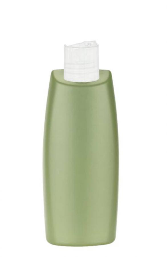 16 oz. Green Tapered Oval 28-410 HDPE Opaque Plastic Squeezable Bottle-Dispensing Cap