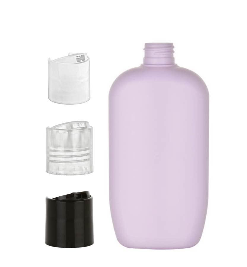 15oz. Lavender HDPE 28-410 Opaque Squeezable Oval Plastic Bottle-Dispensing Cap
