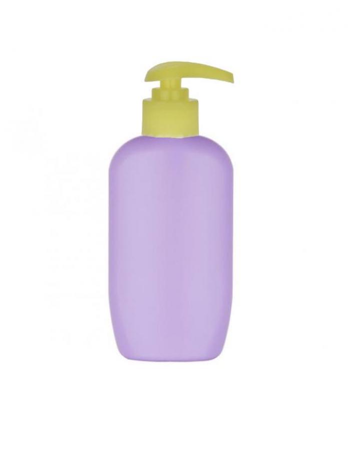 15oz. Purple HDPE 28-410 Opaque Squeezable Oval Plastic Bottle-Lotion Pump