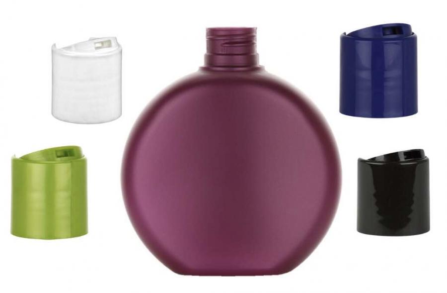 6 oz. Magenta Pearl Opaque HDPE Oval Watch Style 24-410 Plastic Squeezable Bottle-Dispensing Cap