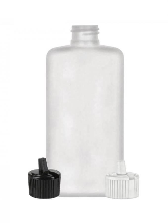 6 oz. Natural Oval Semi-Opaque HDPE 24-410 Squeezable Plastic Bottle-Turret Cap