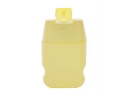 2 oz. Yellow Light HDPE Euro Oval 15MM Plastic Bottle with Yellow Snap -On Flip Top Cap