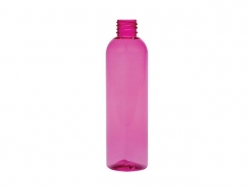 8 oz. Pink 24-410 PET (BPA Free) Semi-Translucent Bullet Round Plastic Bottle (Silgan)