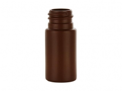 .5 oz. (1/2 oz) Amber Brown 20-410 Cylinder Round HDPE Plastic Bottle
