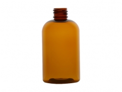 4 oz. Amber Boston Round 20-410 PET (BPA Free) Plastic Bottle ( Stock Item)